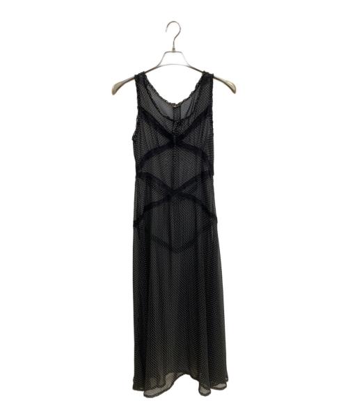 PINK HOUSE（ピンクハウス）PINK HOUSE (ピンクハウス) ドットキャミソールワンピース ブラック サイズ:Mの古着・服飾アイテム