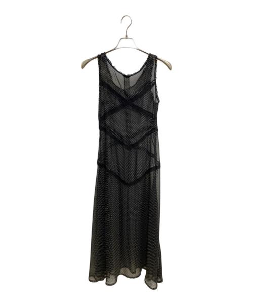 PINK HOUSE（ピンクハウス）PINK HOUSE (ピンクハウス) ドットキャミソールワンピース ブラック サイズ:Mの古着・服飾アイテム