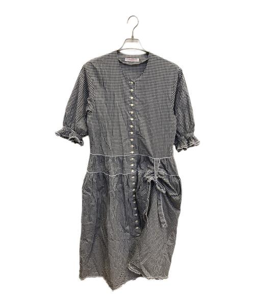 WONDERFUL WORLD（ワンダフルワールド）WONDERFUL WORLD (ワンダフルワールド) ギンガムチェックワンピース ホワイト×ブラック サイズ:表記無しの古着・服飾アイテム