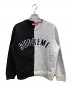 SUPREMEシュプリーム）の古着「split crewneck sweatshirt」｜ブラック×グレー