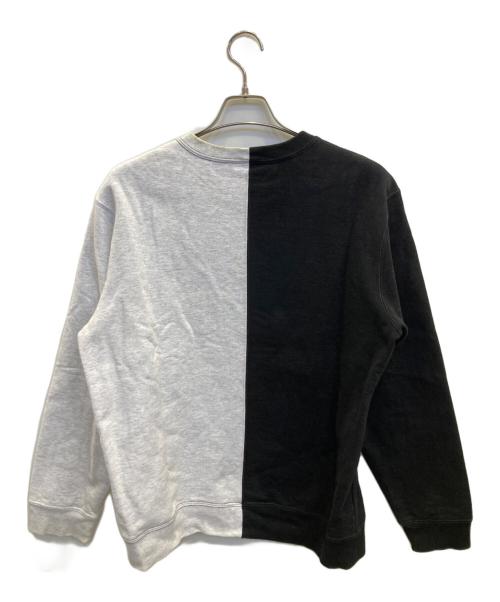 SUPREME（シュプリーム）Supreme (シュプリーム) split crewneck sweatshirt ブラック×グレー サイズ:Mの古着・服飾アイテム