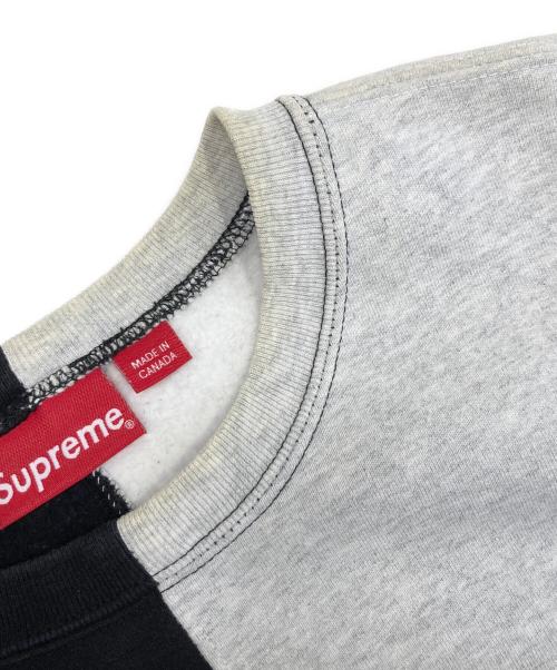 SUPREME（シュプリーム）Supreme (シュプリーム) split crewneck sweatshirt ブラック×グレー サイズ:Mの古着・服飾アイテム