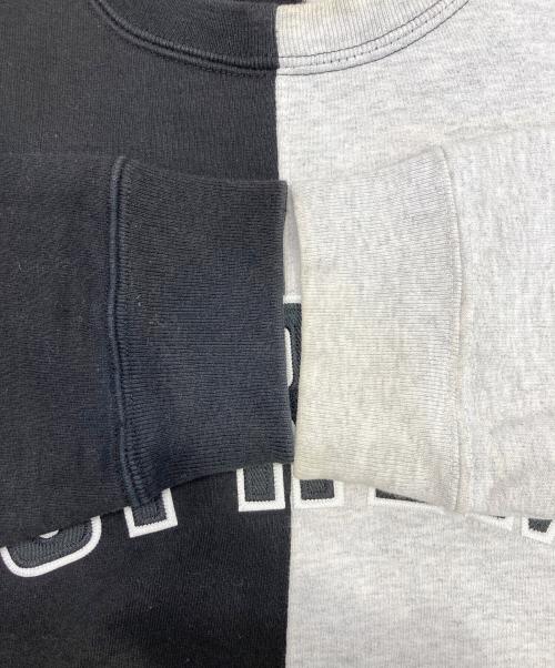 SUPREME（シュプリーム）Supreme (シュプリーム) split crewneck sweatshirt ブラック×グレー サイズ:Mの古着・服飾アイテム