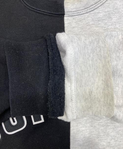 SUPREME（シュプリーム）Supreme (シュプリーム) split crewneck sweatshirt ブラック×グレー サイズ:Mの古着・服飾アイテム
