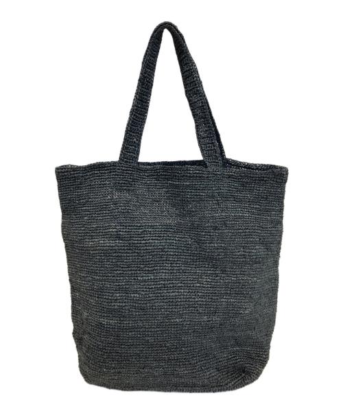 beautiful people（ビューティフルピープル）beautiful people (ビューティフルピープル) ラフィアニッティングトートバッグ ブラックの古着・服飾アイテム