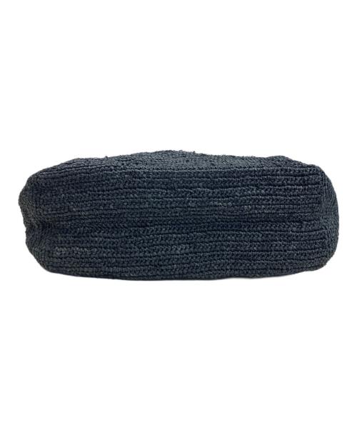 beautiful people（ビューティフルピープル）beautiful people (ビューティフルピープル) ラフィアニッティングトートバッグ ブラックの古着・服飾アイテム