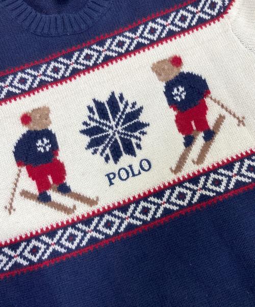 POLO RALPH LAUREN（ポロ・ラルフローレン）POLO RALPH LAUREN (ポロ・ラルフローレン) ポロベアノルディックセーター ネイビー サイズ:L/G(14-16)の古着・服飾アイテム