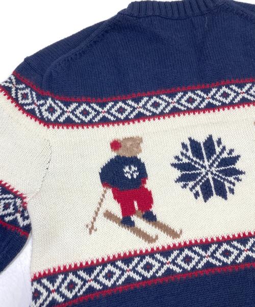 POLO RALPH LAUREN（ポロ・ラルフローレン）POLO RALPH LAUREN (ポロ・ラルフローレン) ポロベアノルディックセーター ネイビー サイズ:L/G(14-16)の古着・服飾アイテム