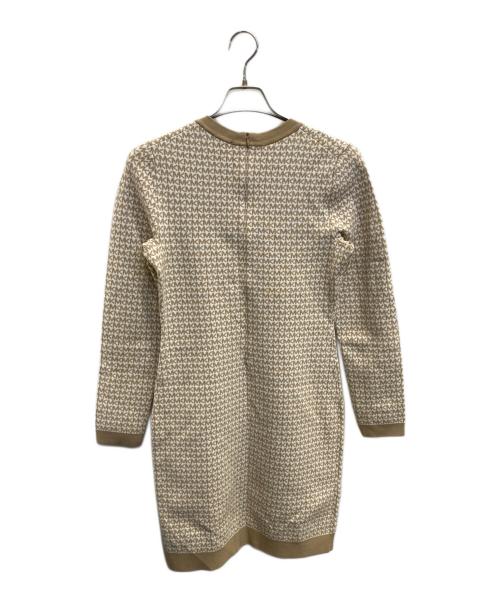 MICHAEL KORS（マイケル・コース）MICHAEL KORS (マイケル・コース) モノグラムニットワンピース ベージュ サイズ:Mの古着・服飾アイテム