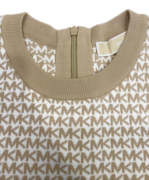 MICHAEL KORS（マイケル・コース）MICHAEL KORS (マイケル・コース) モノグラムニットワンピース ベージュ サイズ:Mの古着・服飾アイテム