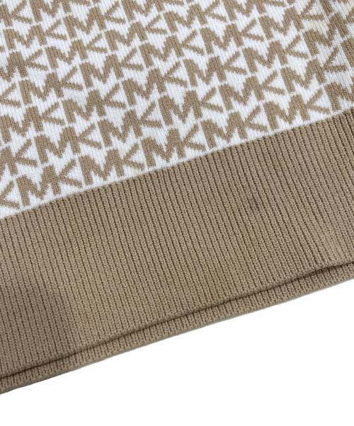 MICHAEL KORS（マイケル・コース）MICHAEL KORS (マイケル・コース) モノグラムニットワンピース ベージュ サイズ:Mの古着・服飾アイテム