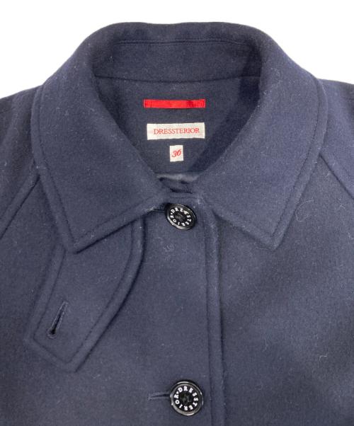 DRESSTERIOR（ドレステリア）DRESSTERIOR (ドレステリア) Super110sウールAラインステンカラーコート ネイビー サイズ:36の古着・服飾アイテム