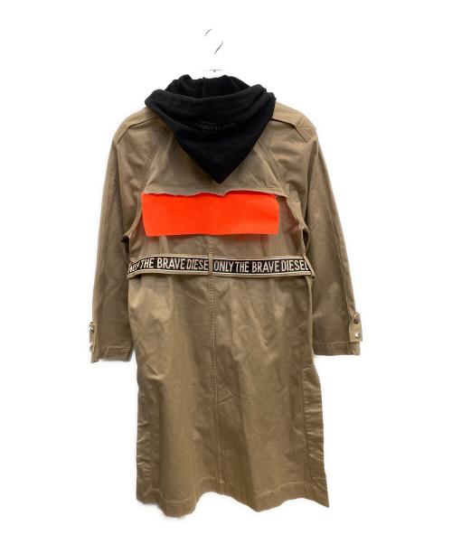 DIESEL（ディーゼル）DIESEL (ディーゼル) フーデッドトレンチコート ベージュ サイズ:表記無しの古着・服飾アイテム