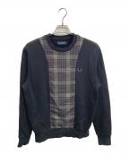 FRED PERRYフレッドペリー）の古着「切替チェックスウェット」｜ブラック