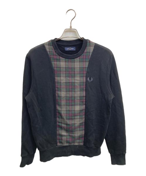 FRED PERRY（フレッドペリー）FRED PERRY (フレッドペリー) 切替チェックスウェット ブラック サイズ:Mの古着・服飾アイテム