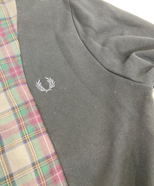 FRED PERRY（フレッドペリー）FRED PERRY (フレッドペリー) 切替チェックスウェット ブラック サイズ:Mの古着・服飾アイテム