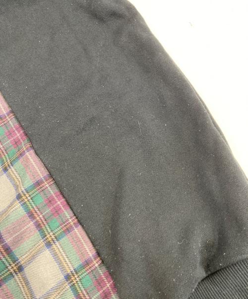 FRED PERRY（フレッドペリー）FRED PERRY (フレッドペリー) 切替チェックスウェット ブラック サイズ:Mの古着・服飾アイテム