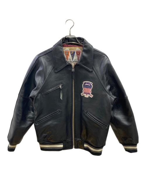 AVIREX（アヴィレックス）AVIREX (アヴィレックス) SIGNATURE VARSITY JACKET ブラック サイズ:Lの古着・服飾アイテム