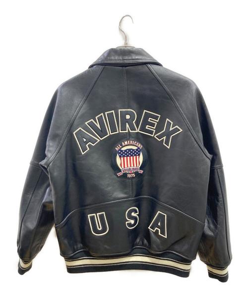 AVIREX（アヴィレックス）AVIREX (アヴィレックス) SIGNATURE VARSITY JACKET ブラック サイズ:Lの古着・服飾アイテム
