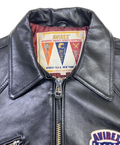 AVIREX（アヴィレックス）AVIREX (アヴィレックス) SIGNATURE VARSITY JACKET ブラック サイズ:Lの古着・服飾アイテム