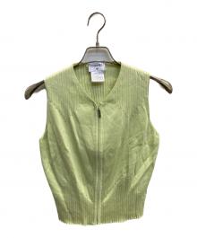 CHANEL（シャネル）の古着「ノースリーブニット」｜黄緑