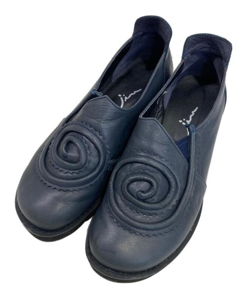 慈雨（ジウ）慈雨 (ジウ) スリッポン ネイビー サイズ:22½の古着・服飾アイテム