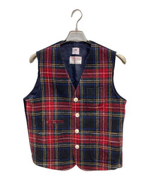 MITSUMINE（ミツミネ）MITSUMINE (ミツミネ) Harris Tweed (ハリスツイード) ベスト ネイビー サイズ:LLの古着・服飾アイテム