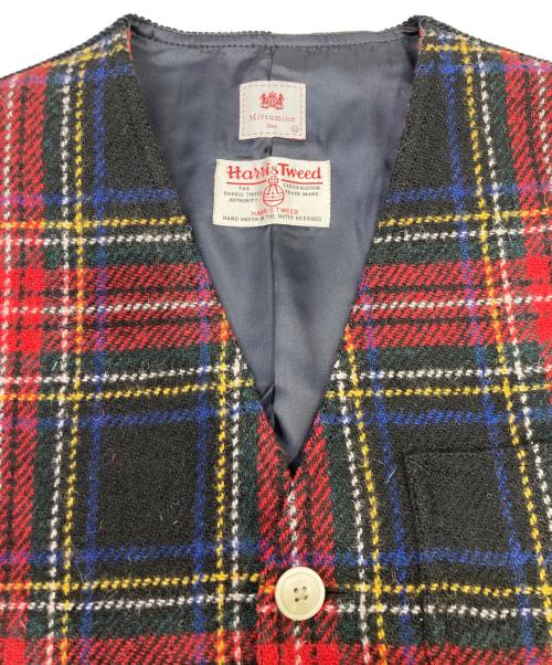 MITSUMINE（ミツミネ）MITSUMINE (ミツミネ) Harris Tweed (ハリスツイード) ベスト ネイビー サイズ:LLの古着・服飾アイテム