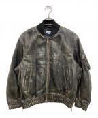 MAISON SPECIALメゾンスペシャル）の古着「Sheep Leather MA-1」｜ダークブラック