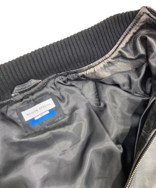 MAISON SPECIAL（メゾンスペシャル）MAISON SPECIAL (メゾンスペシャル) Sheep Leather MA-1 ダークブラックの古着・服飾アイテム