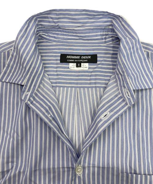COMME des GARCONS HOMME DEUX（コムデギャルソン オム ドゥ）COMME des GARCONS HOMME DEUX (コムデギャルソン オム ドゥ) ストライプシャツ ブルー サイズ:Mの古着・服飾アイテム