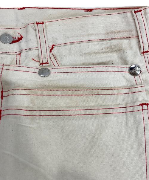 Pointer（ポインター）Pointer (ポインター) エプロン付ペインターパンツ アイボリー サイズ:78.5cm (W31)の古着・服飾アイテム