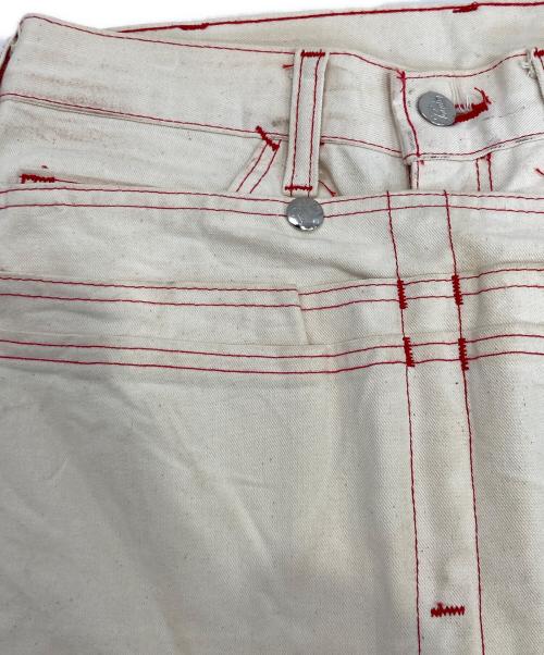 Pointer（ポインター）Pointer (ポインター) エプロン付ペインターパンツ アイボリー サイズ:78.5cm (W31)の古着・服飾アイテム