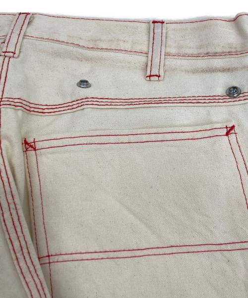 Pointer（ポインター）Pointer (ポインター) エプロン付ペインターパンツ アイボリー サイズ:78.5cm (W31)の古着・服飾アイテム