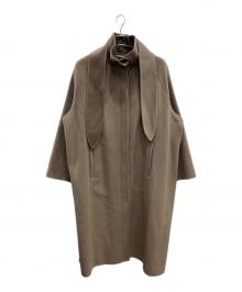FEMMENT（ファモン）の古着「ウールカシミヤシルクリバーロングコート」｜ベージュ