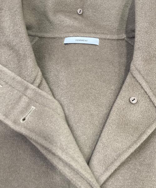FEMMENT（ファモン）FEMMENT (ファモン) ウールカシミヤシルクリバーロングコート ベージュ サイズ:Sの古着・服飾アイテム