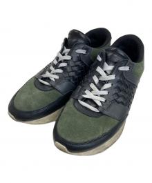 BOTTEGA VENETA（ボッテガベネタ）の古着「イントレチャートローカットスニーカー」｜ブラック