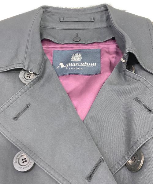 Aquascutum（アクアスキュータム）Aquascutum (アクアスキュータム) ライナー付トレンチコート ブラック サイズ:6Fの古着・服飾アイテム