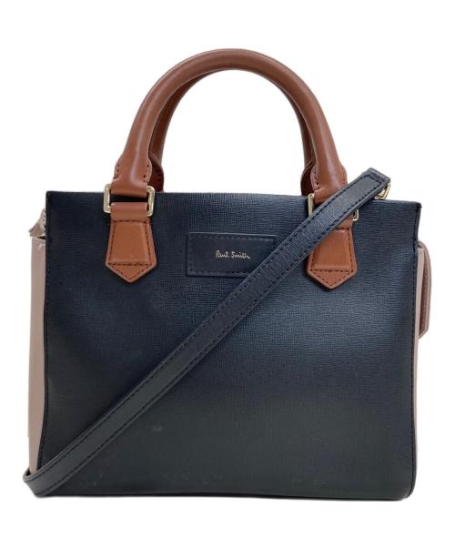 PAUL SMITH（ポールスミス）Paul Smith (ポールスミス) カラーブロック2WAYバッグ ブラックの古着・服飾アイテム