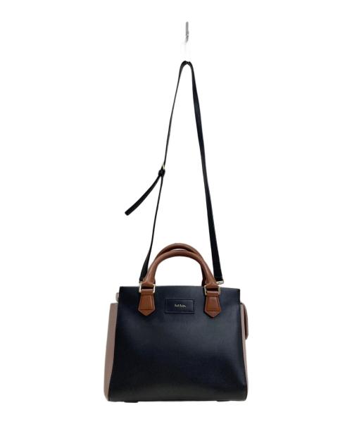 PAUL SMITH（ポールスミス）Paul Smith (ポールスミス) カラーブロック2WAYバッグ ブラックの古着・服飾アイテム