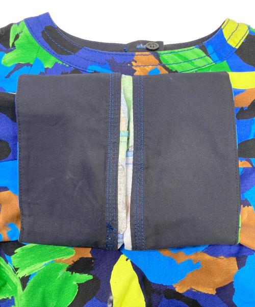 MUVEIL（ミュベール）MUVEIL (ミュベール) フラワープリントワンピース ブルー サイズ:36の古着・服飾アイテム