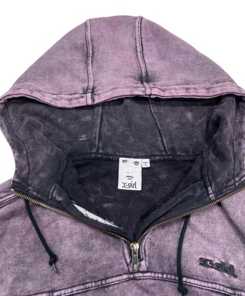 X-GIRL（エックスガール）X-girl (エックスガール) ACID WASH SWEAT HOODIE ピンク サイズ:Sの古着・服飾アイテム