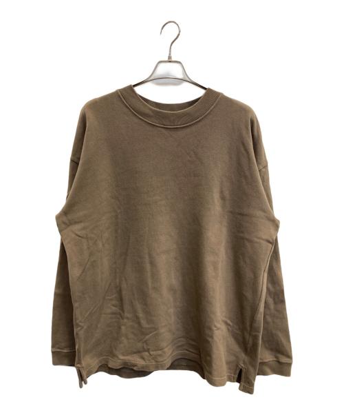 LOOPE（ルーペ）loope (ルーペ) モックネック長袖カットソー ブラウン サイズ:53の古着・服飾アイテム