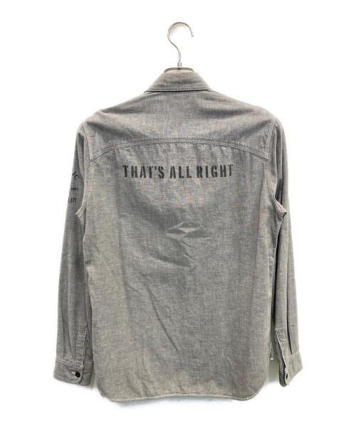 Hysteric Glamour（ヒステリックグラマー）Hysteric Glamour (ヒステリックグラマー) THAT’S ALL RIGHT pt シャンブレー長袖ワークSH グレー サイズ:Mの古着・服飾アイテム