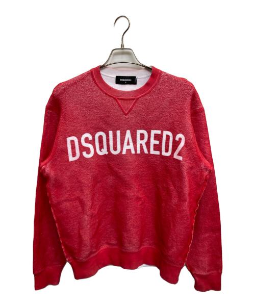 DSQUARED2（ディースクエアード）DSQUARED2 (ディースクエアード) ロゴスウェット レッド サイズ:Sの古着・服飾アイテム