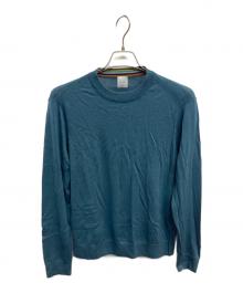 PAUL SMITH（ポールスミス）の古着「ファインゲージ クルーネックニット」｜ブルー