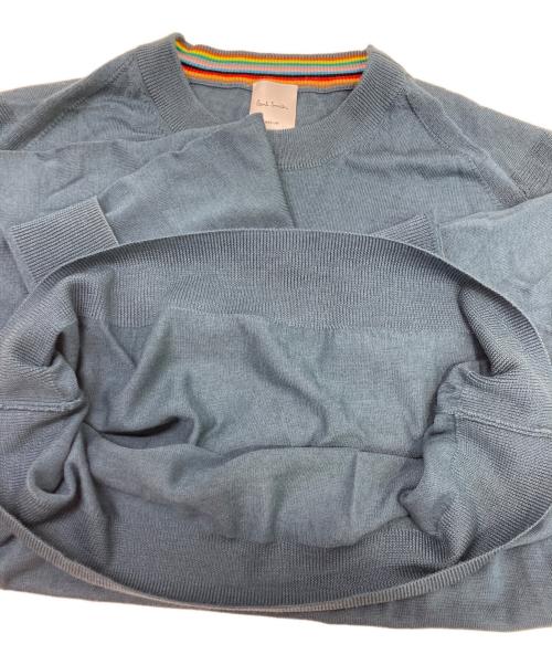 PAUL SMITH（ポールスミス）PAUL SMITH (ポールスミス) ファインゲージ クルーネックニット ブルー サイズ:Mの古着・服飾アイテム