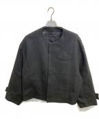 steinシュタイン）の古着「NO COLLAR MELTON JACKET」｜グレー