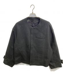stein（シュタイン）の古着「NO COLLAR MELTON JACKET」｜グレー