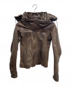 goaゴア）の古着「フーデッドレザージャケット」｜ブラウン